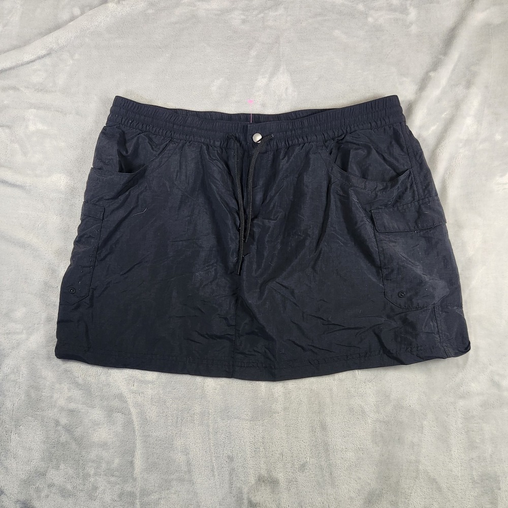 Columbia Skort Womens XL Black Stretch Fishing Fish Hiking‎ Drawstring